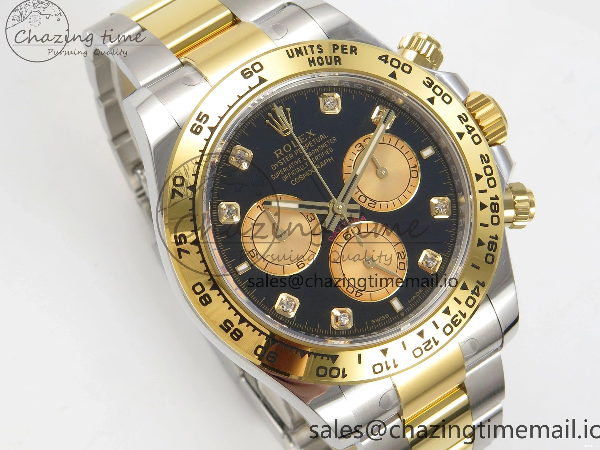 MiroTime 0512 Fashionable Daytona 126503 THBF 1:1 Best Edition Black YG Diamonds Dial on SS YG Bracelet SH 137